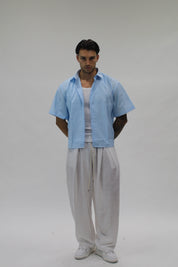 Camicia Boxy Sartoriale Sky