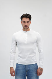Longsleeve Slim Serafino White