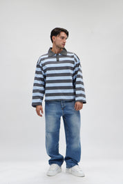 Polo Stripes Grey & Blue