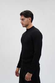 Longsleeve Slim Serafino Black