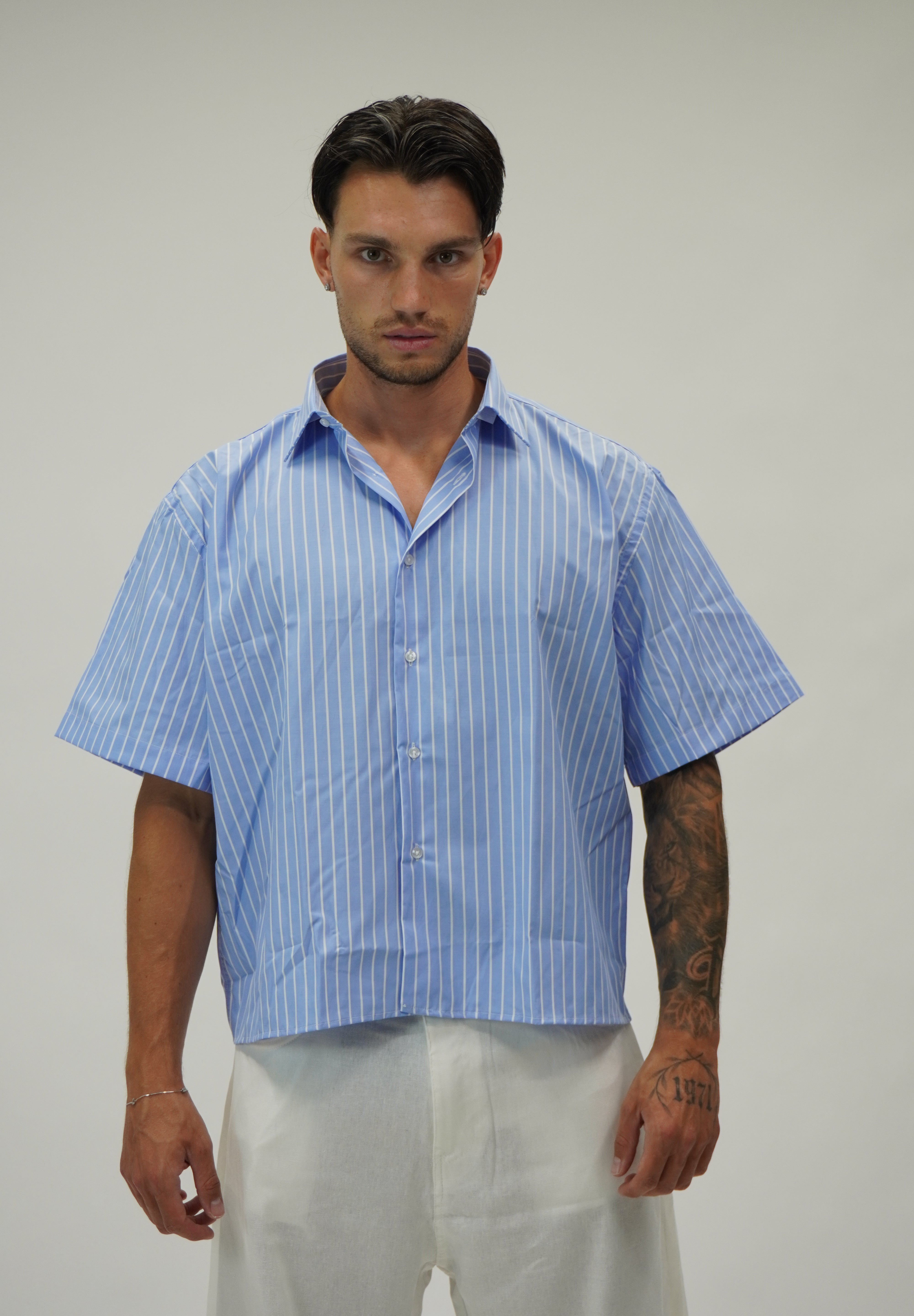 Camicia Boxy Sartoriale Sky