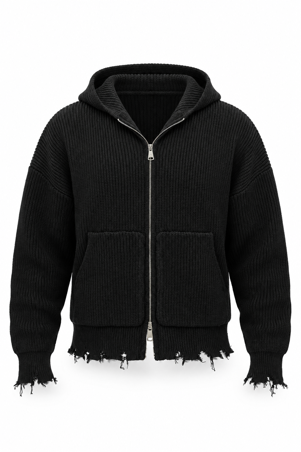 Maglione Rupture Zip Black