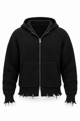 Maglione Rupture Zip Black