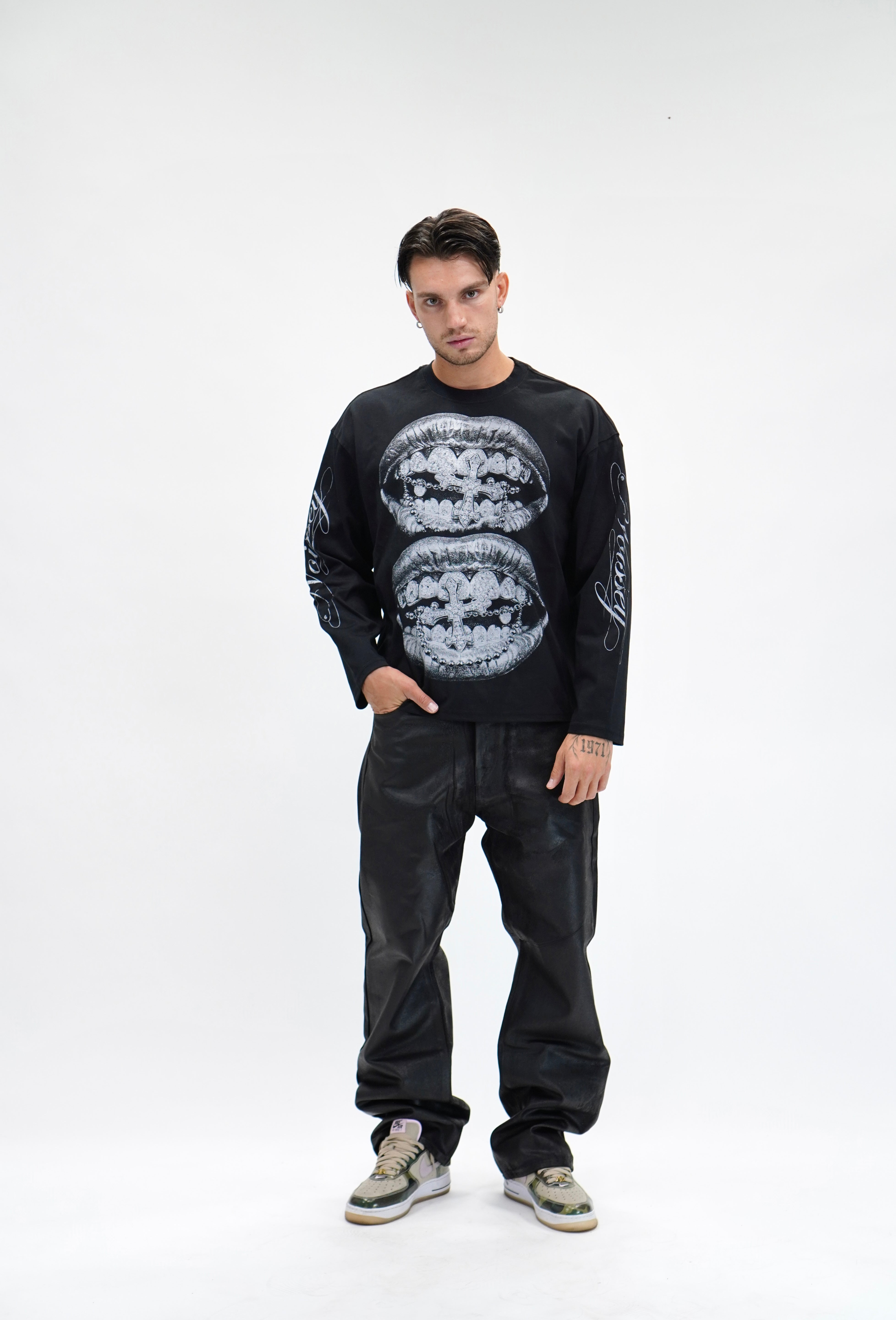 Jeans Baggy Studded Wax