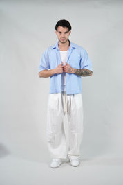 Camicia Block Check Sky
