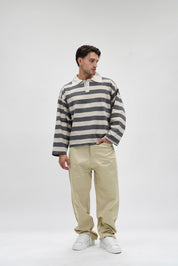 Polo Stripes Sand & Grey