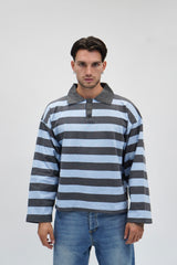 Polo Stripes Grey & Blue