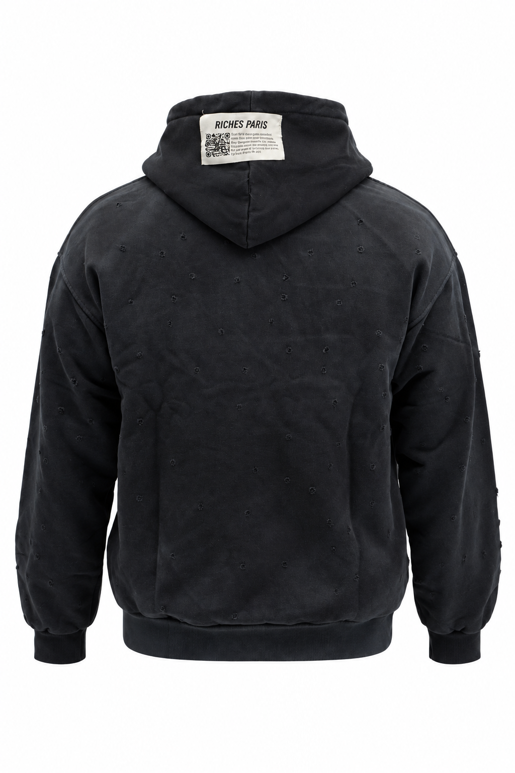 Hoodie Riches Distressed Black