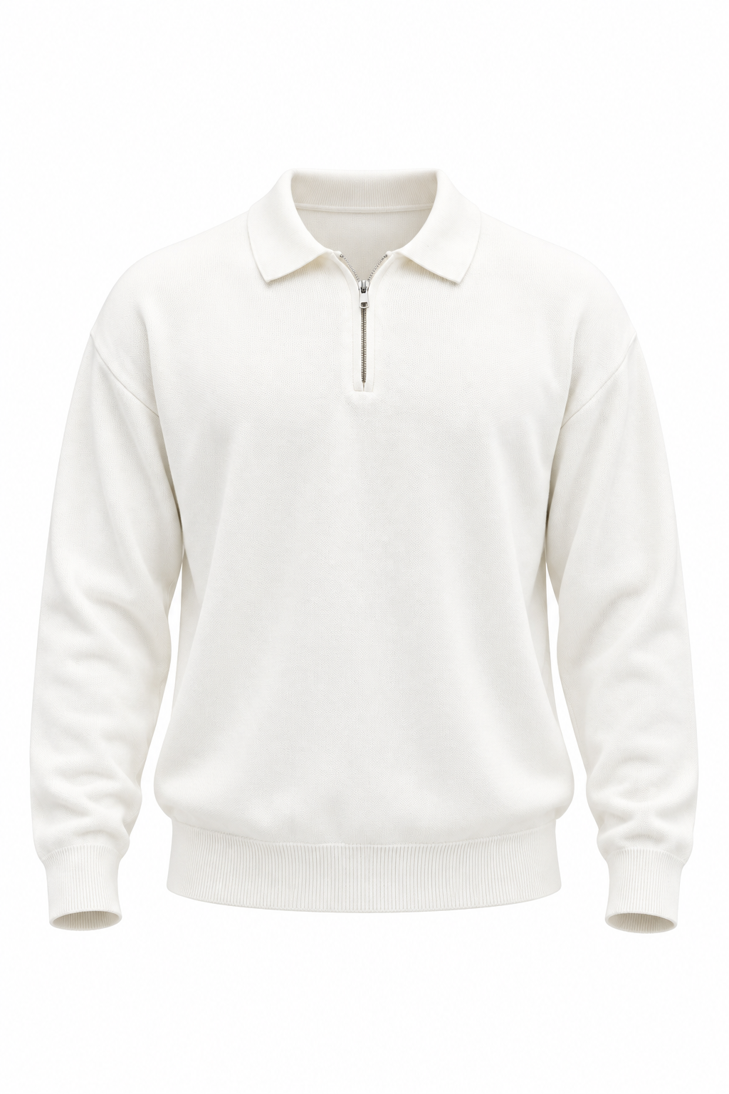Maglione Half Zip White