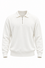 Maglione Half Zip White