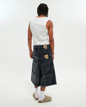 DOUBLE RAW DENIM JORTS