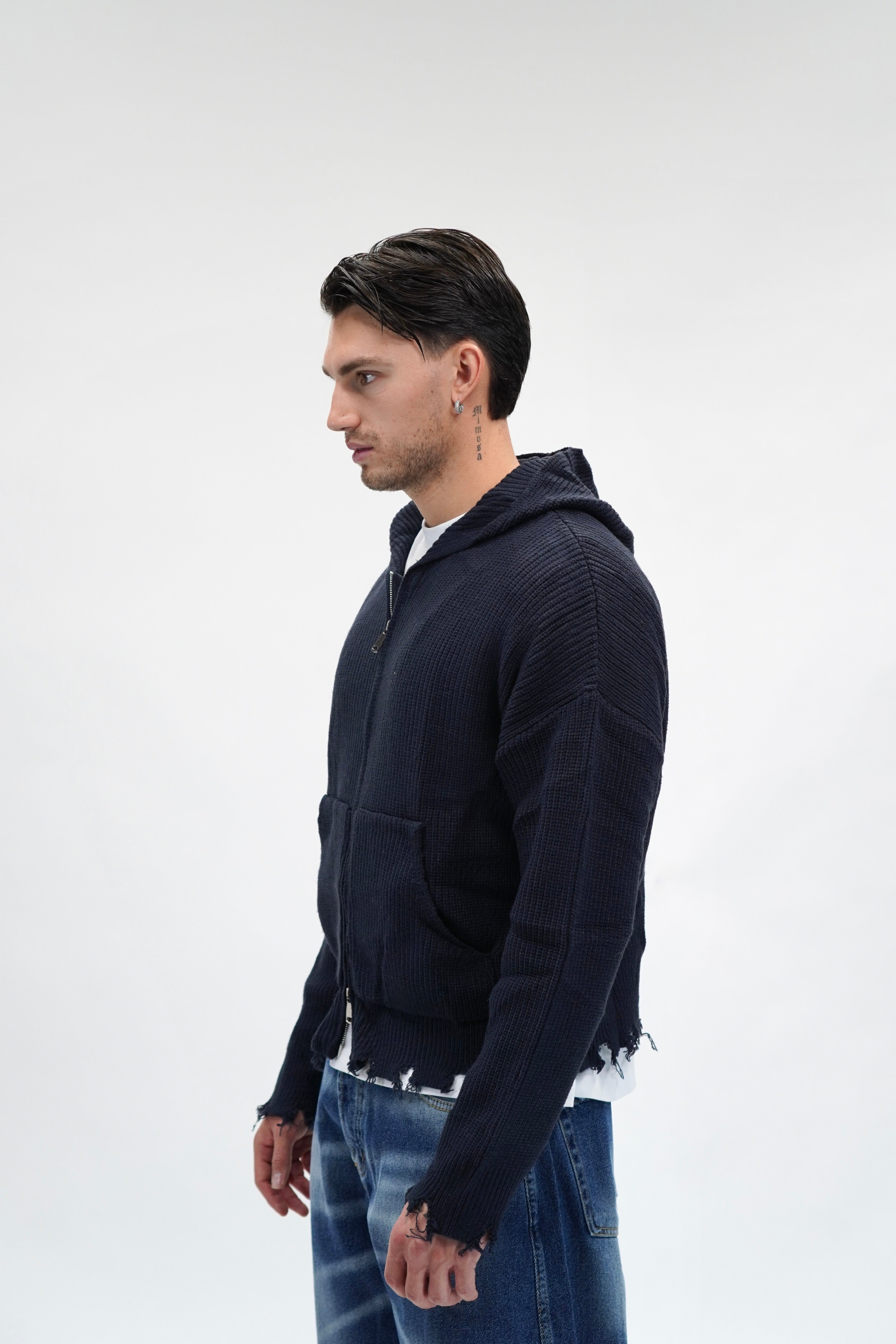 Maglione Rupture Zip Blue