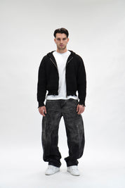 Maglione Rupture Zip Black