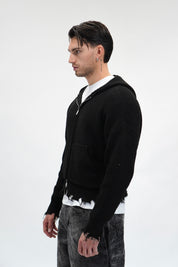Maglione Rupture Zip Black