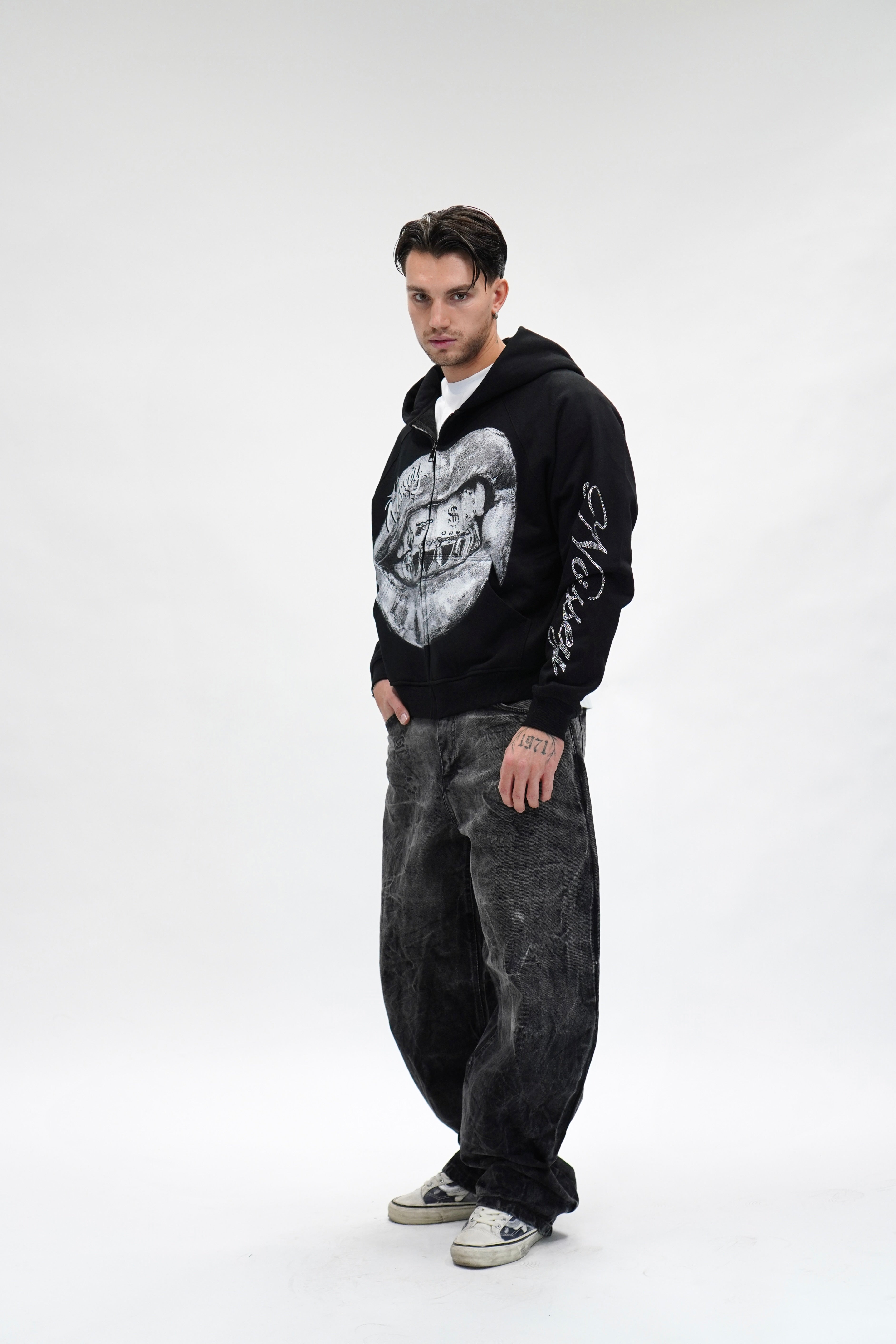 Hoodie Metallic Grillz Lips