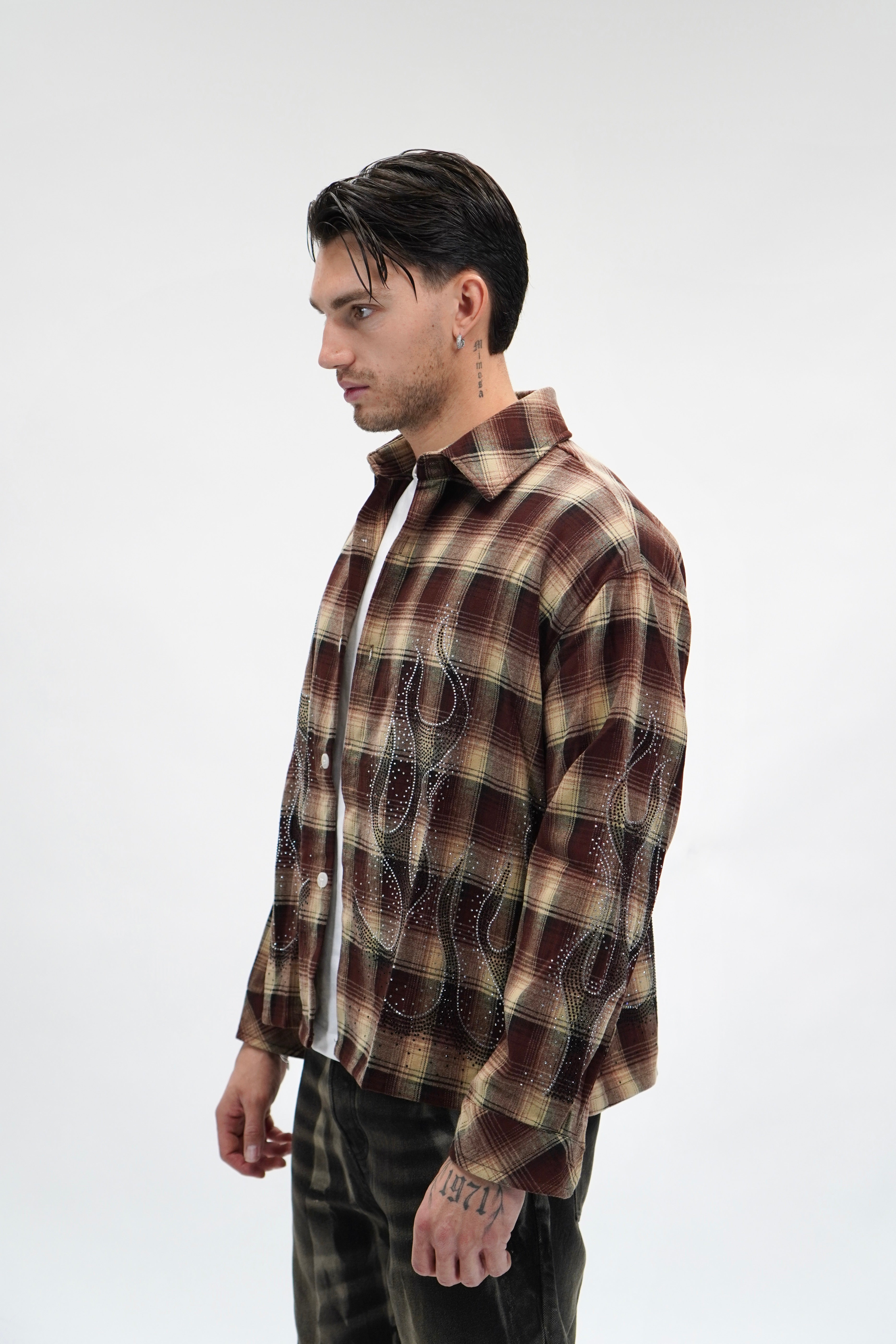 Camicia Flanella Flame Bordeaux